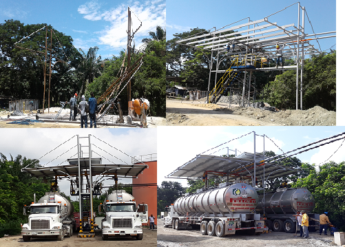 Construcción de cubierta para el cargue de crudo de aceite